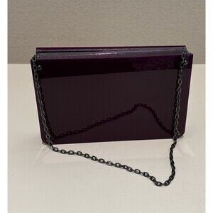 Judith Leiber Overture Alexis Clutch Evening Bag Purple Resin / Leather